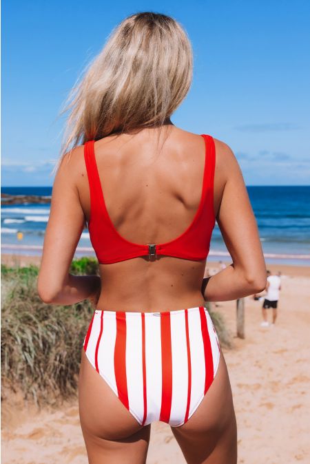 Kamoni Roter Streifen Druck Bikini